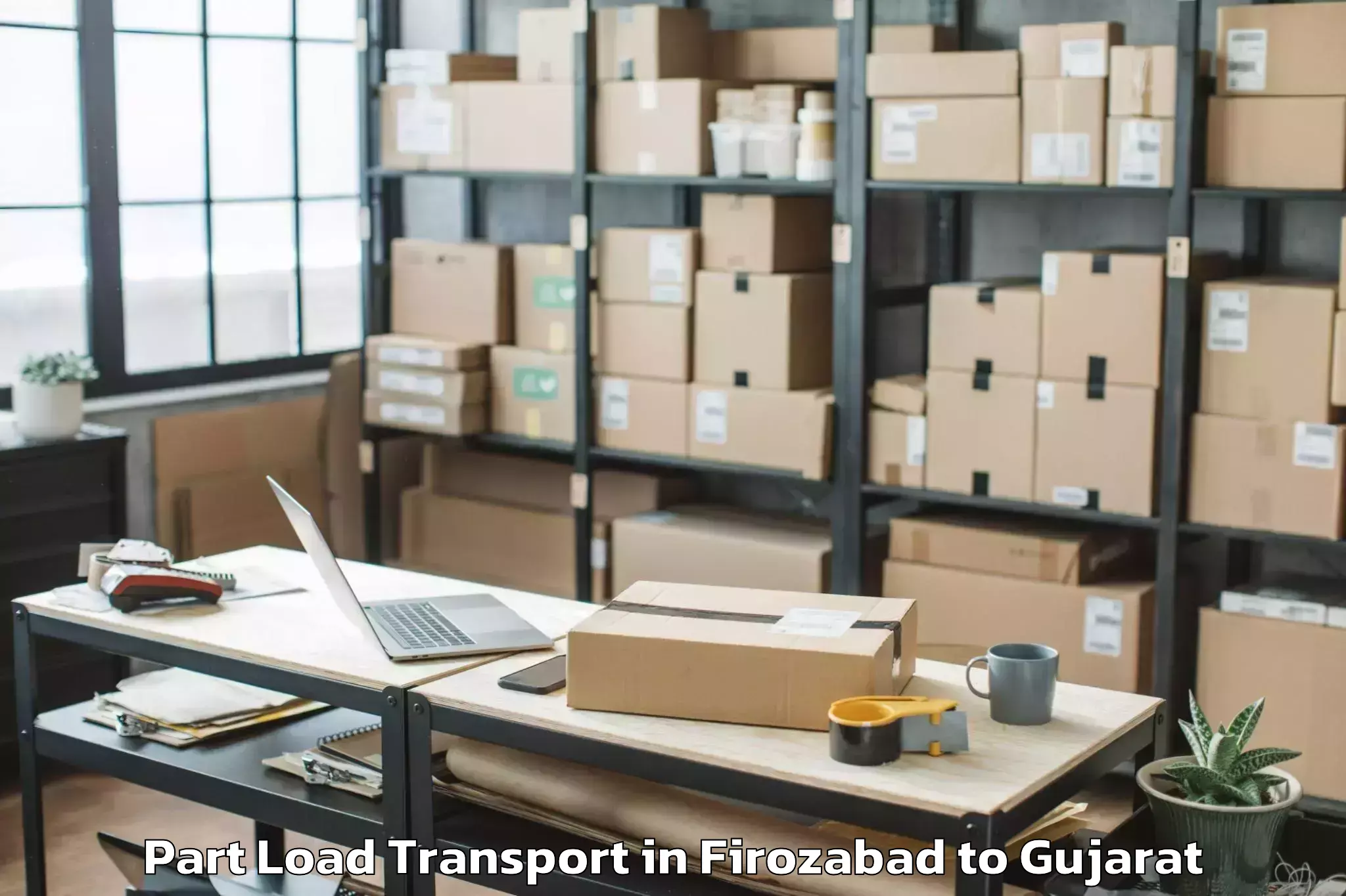 Leading Firozabad to Amirgadh Part Load Transport Provider